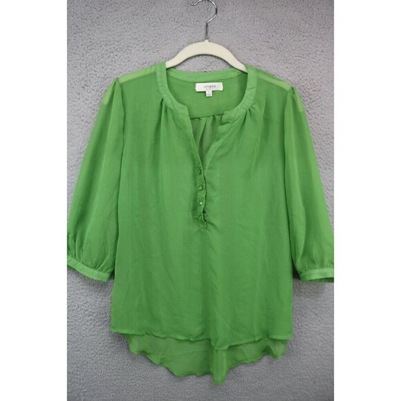 Umgee Kelly Green Sheer 3/4 Sleeve Top-Size Large-BOHO - Picture 1 of 10